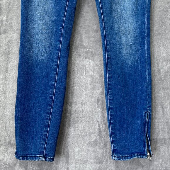 Free People Skinny Jeans with Zipper Hems Medium Wash Size 25 - Picture 6 of 10